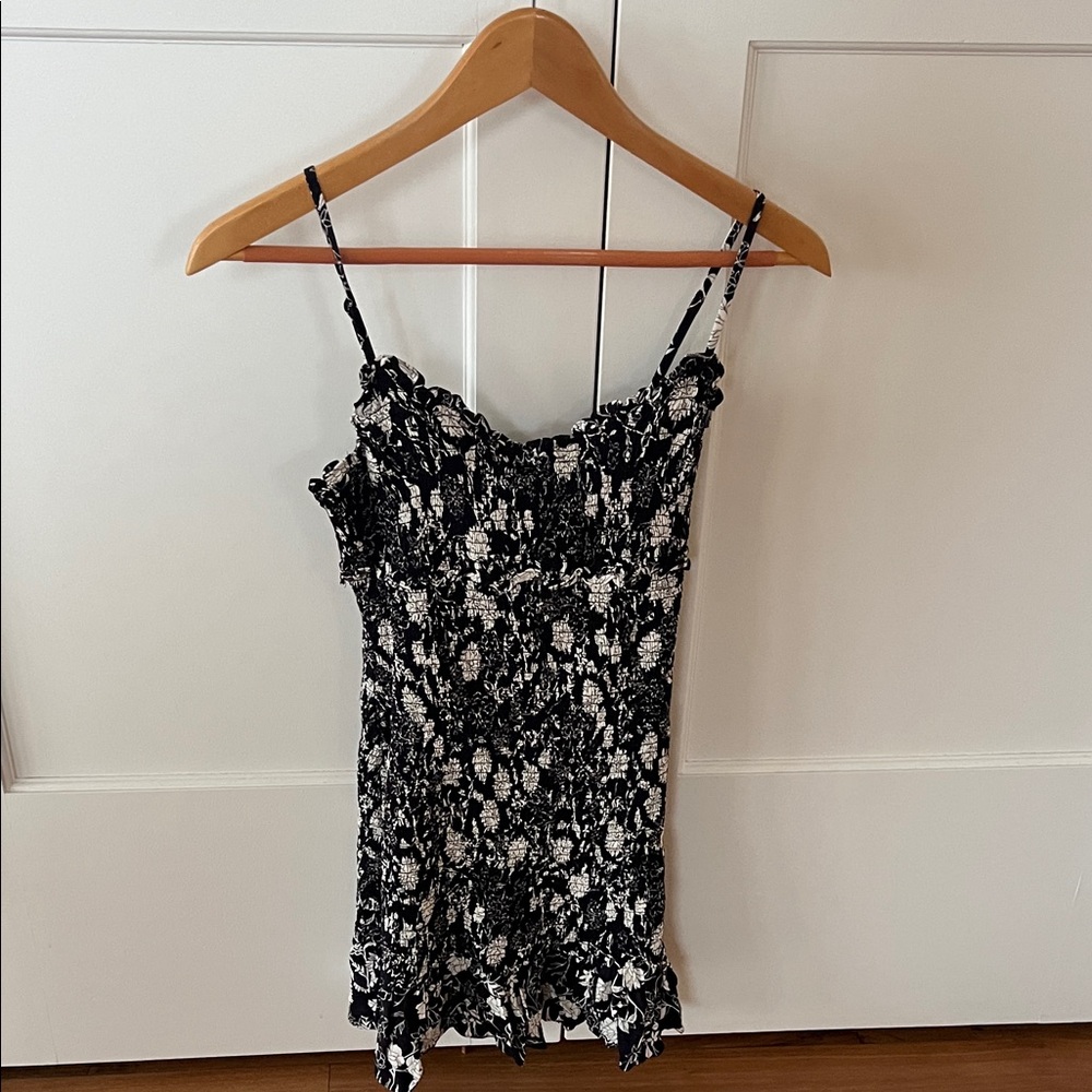 Likely Navy Floral Smocked Mini Dress